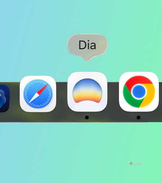 AI web browser app icon in a dock on macOS.
