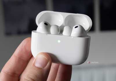 AirPods Pro 3 in their case being held