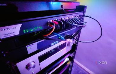 Network rack close in various switches and avr equipment