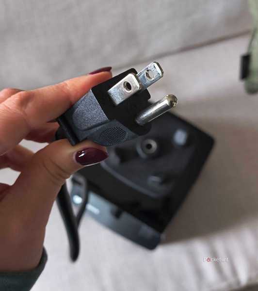 A plug on a blender. 