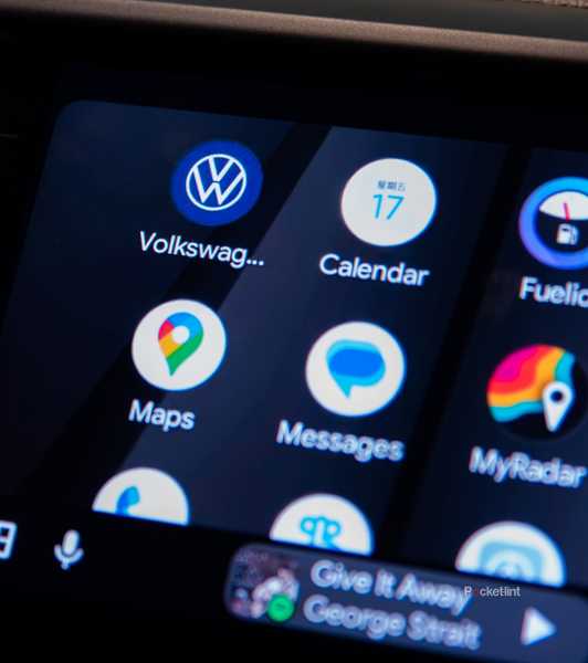 A still photo of the Android Auto app dashboard. 