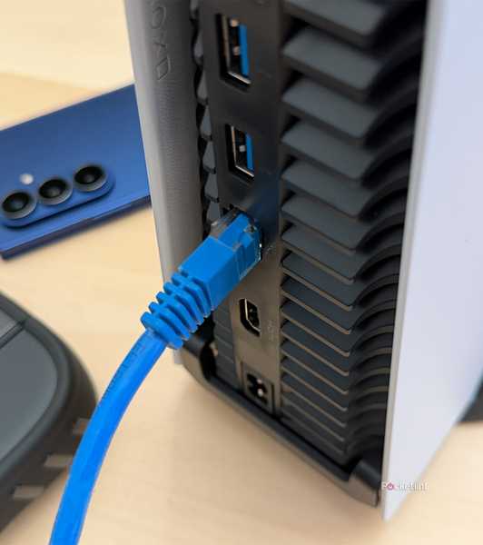 PS5 with Ethernet plugged in.