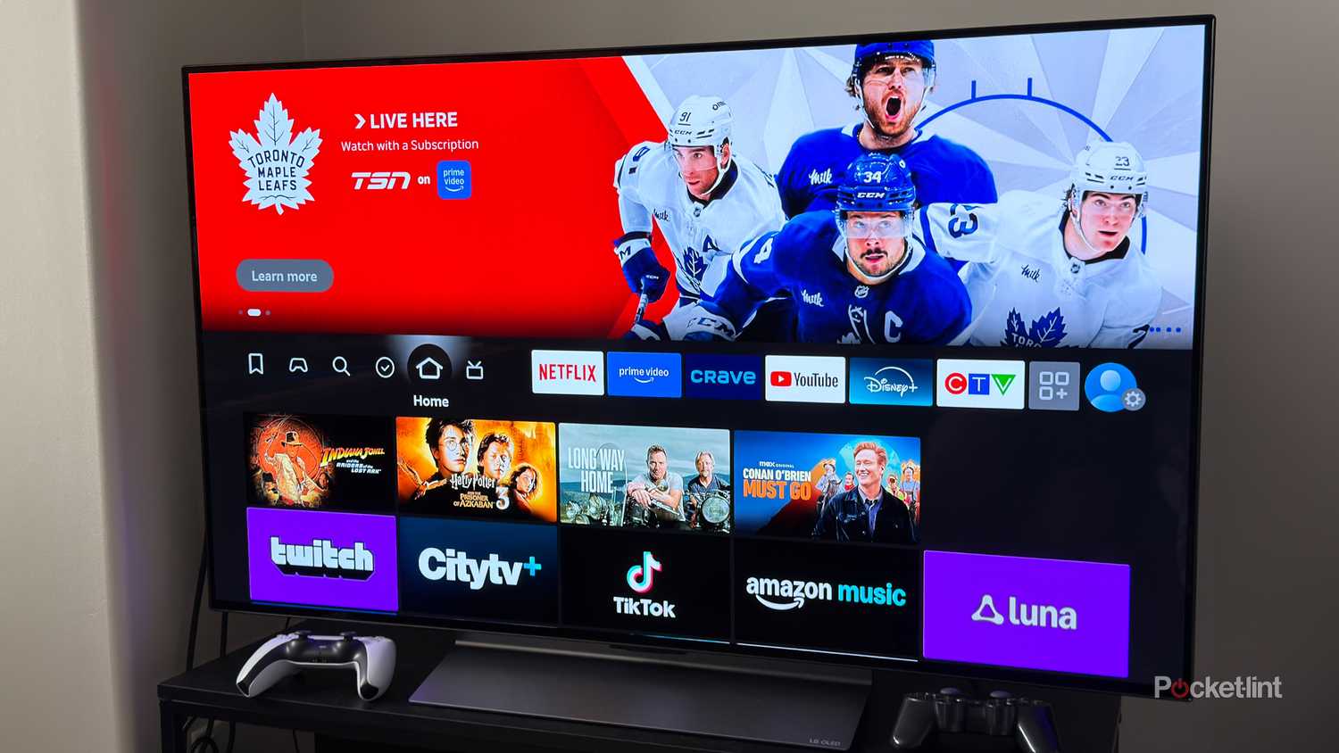 Fire TV home page on LG TV.