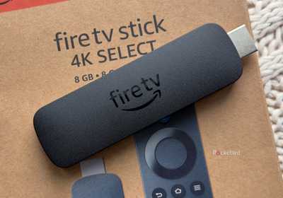 Fire TV Stick 4K Select on box.