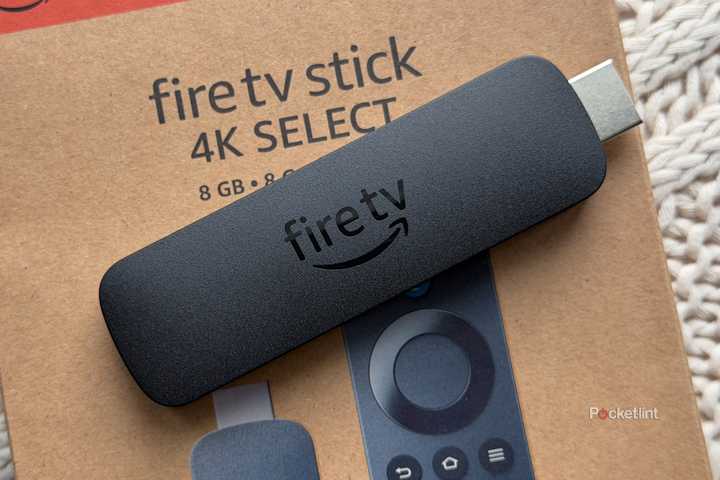 Fire TV Stick 4K Select on box.