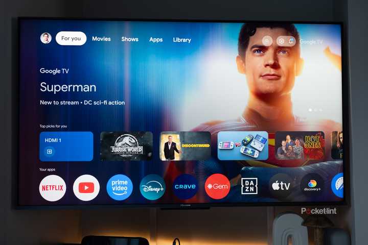 A Hisense TV running Google TV.