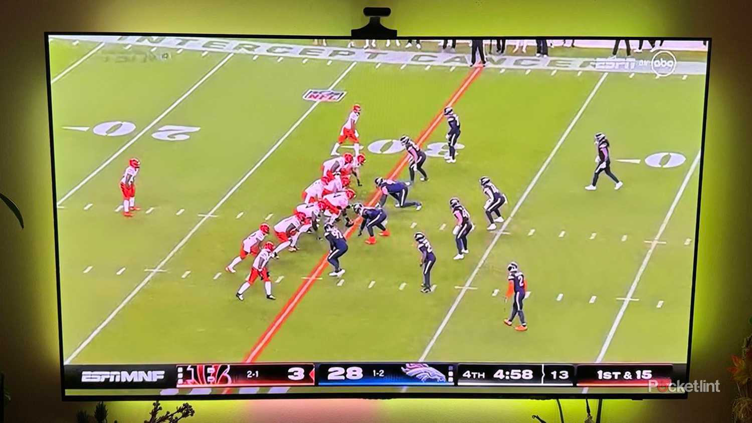 Football game on OLED TV with Govee Backlight 3 Pro.