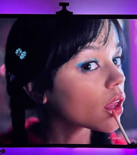 Wednesday on an OLED TV with the Govee Backlight 3 Pro.