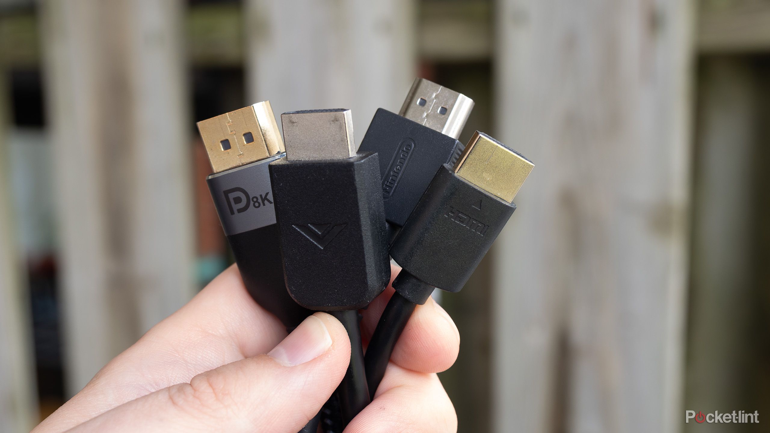 HDMI cables held in bundle