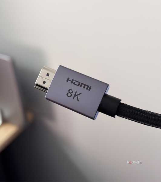 HDMI 2.1 cable with 8K written on it.