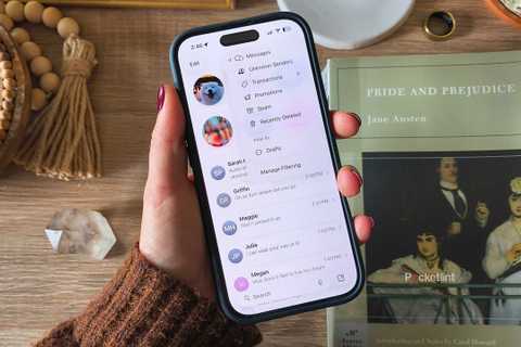 An iPhone with iMessages pulled up. 
