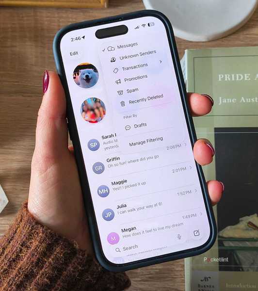 An iPhone with iMessages pulled up. 