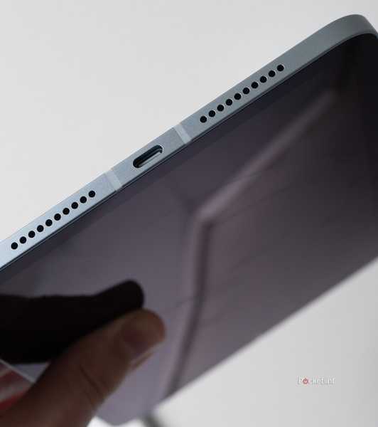 The USB-C port on a 2021 iPad mini.