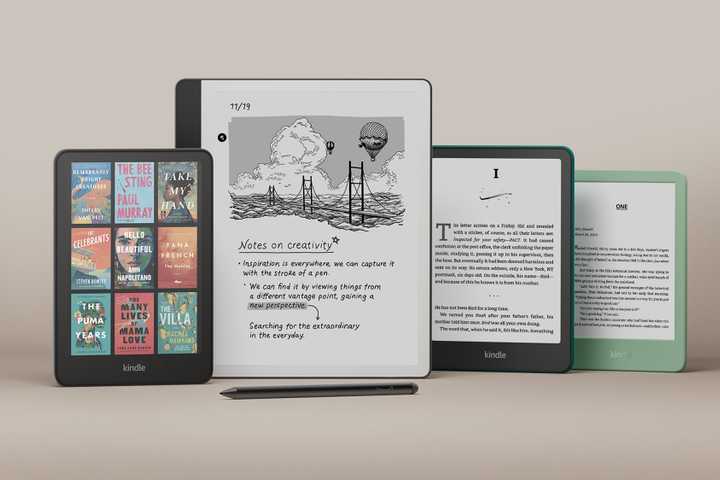 A lineup of 2024 Kindle models