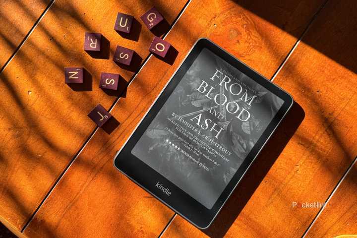 Kindle Paperwhite with scrabble letters. 