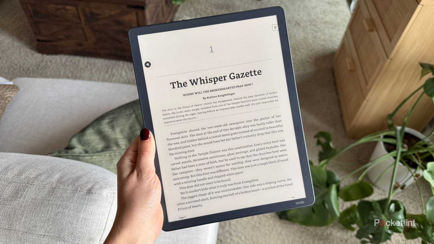 A book on a Kindle Scribe Colorsoft. 