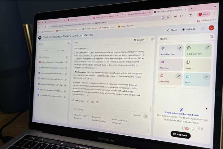 NotebookLM's chat on the screen of a MacBook Pro