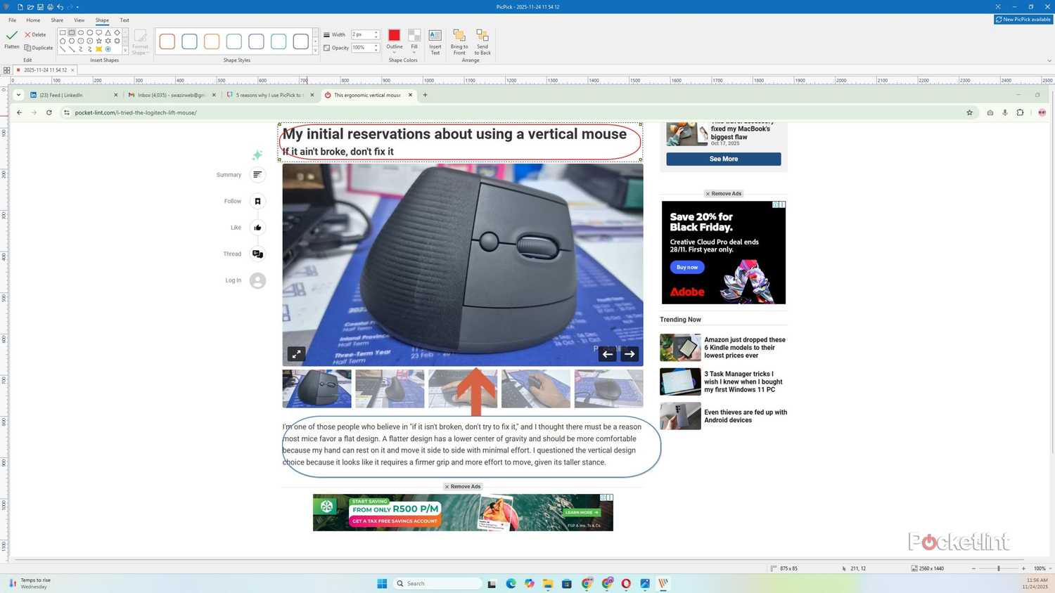 PicPick Editing Tool.