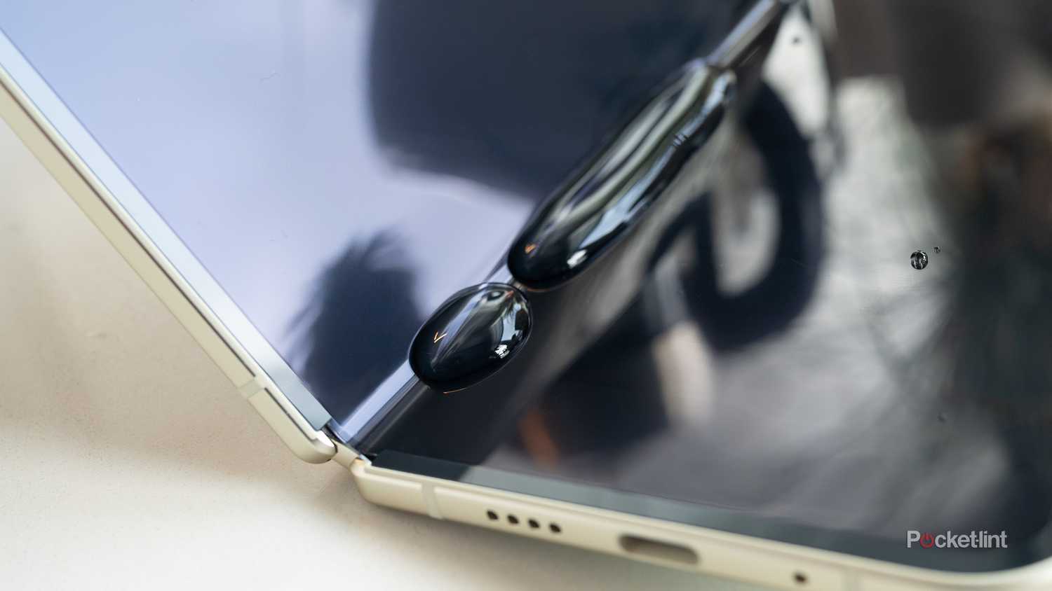 Water on the Pixel 10 Pro Fold's hinge