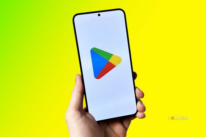 The Google Play Store icon on a Samsung Galaxy S25+.