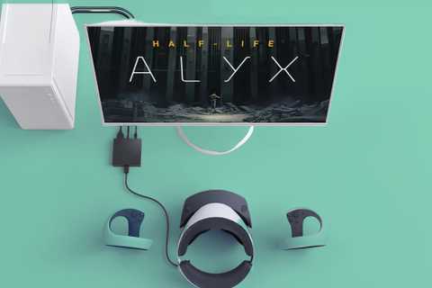 PSVR2 with Half-Life Alyx on computer screen