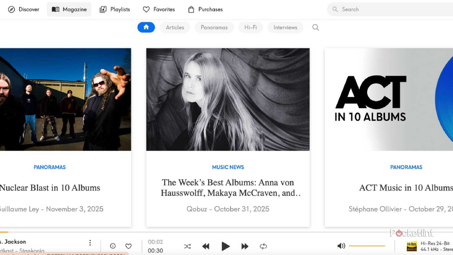 Some of the articles on Qobuz Magazine's site.
