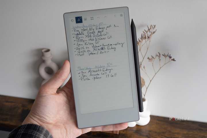 The reMarkable Paper Pro Move being held