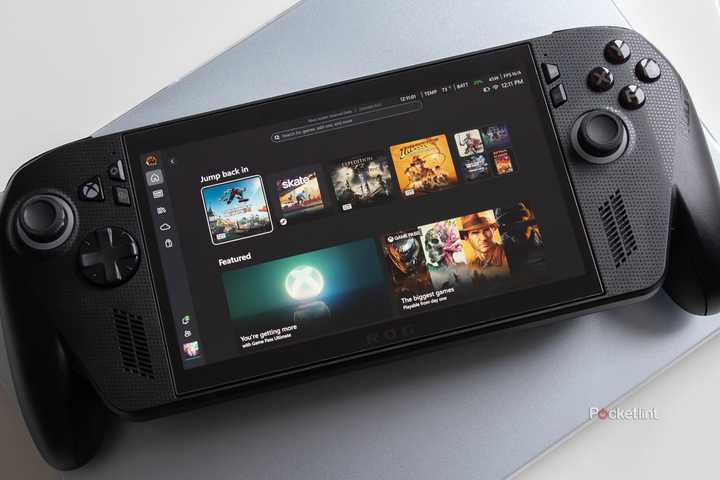 The ROG Xbox Ally X sitting on a table