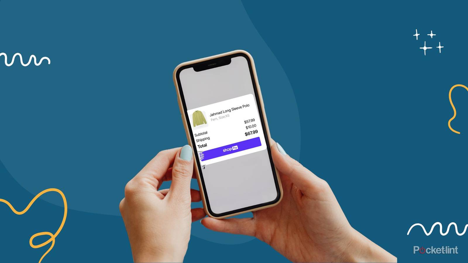 the shopify checkout page on a phone