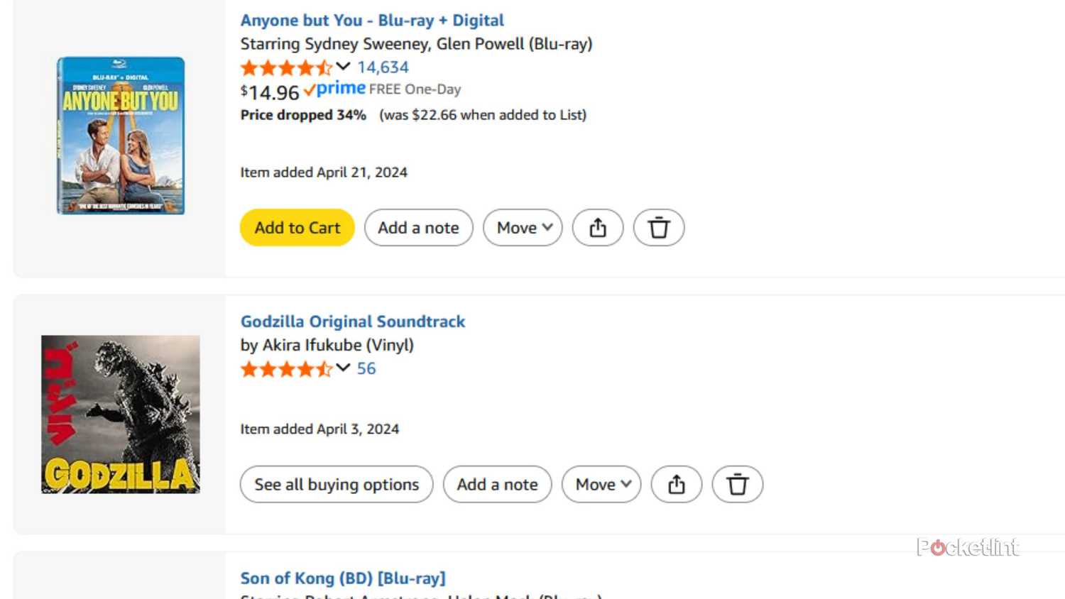 A screenshot of an Amazon wishlist.