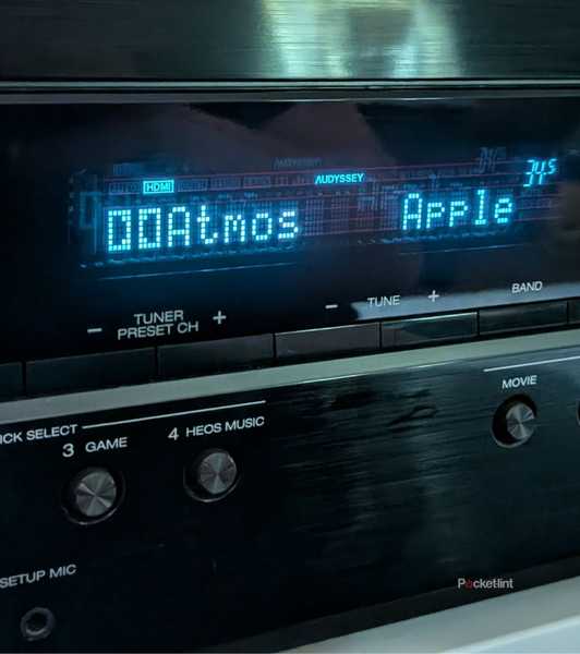 Dolby Atmos displayed on receiver.