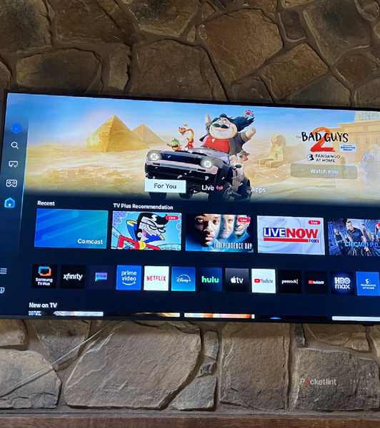 A Samsung The Frame TV on a wall.