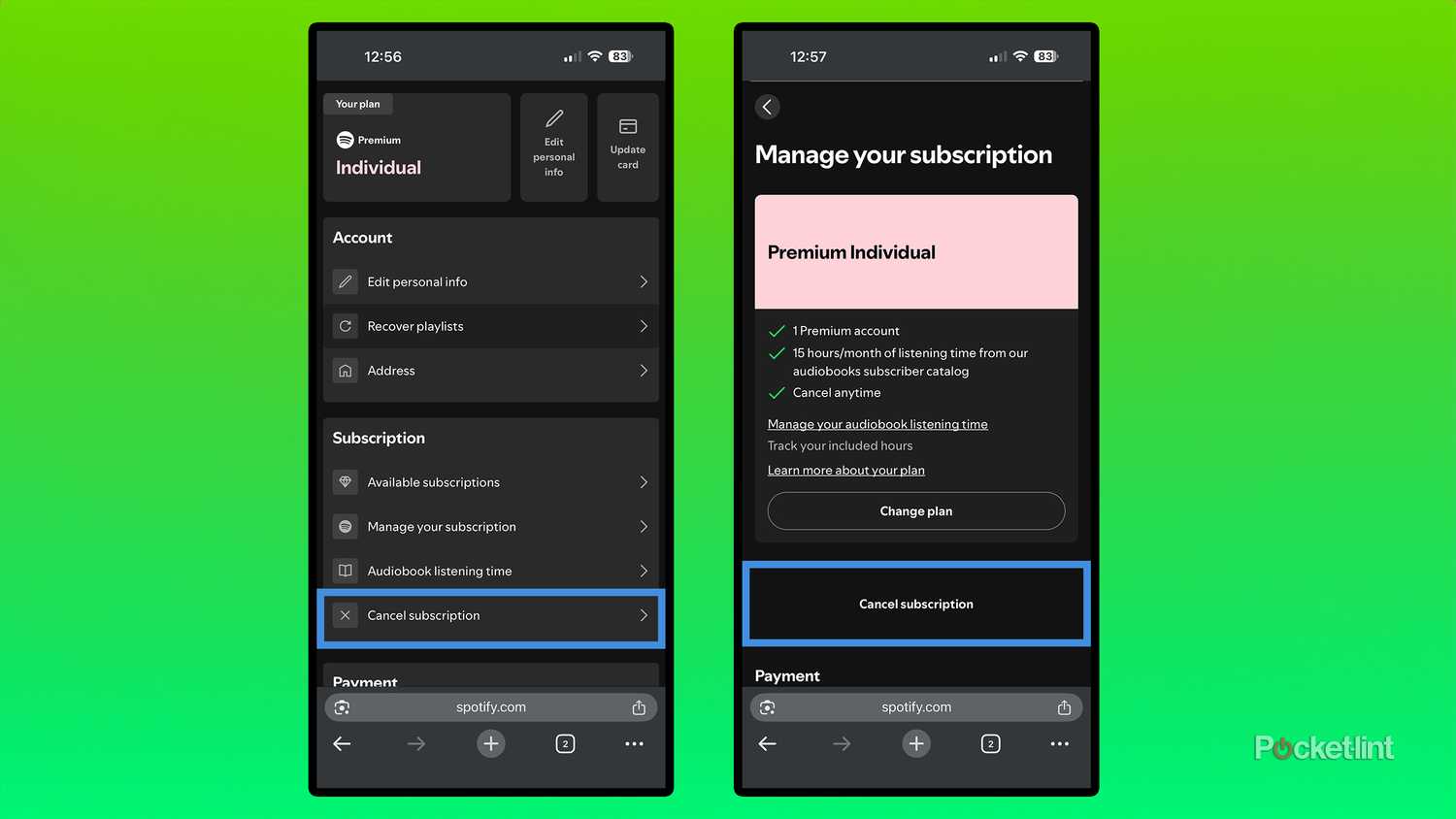 Canceling Spotify Premium.