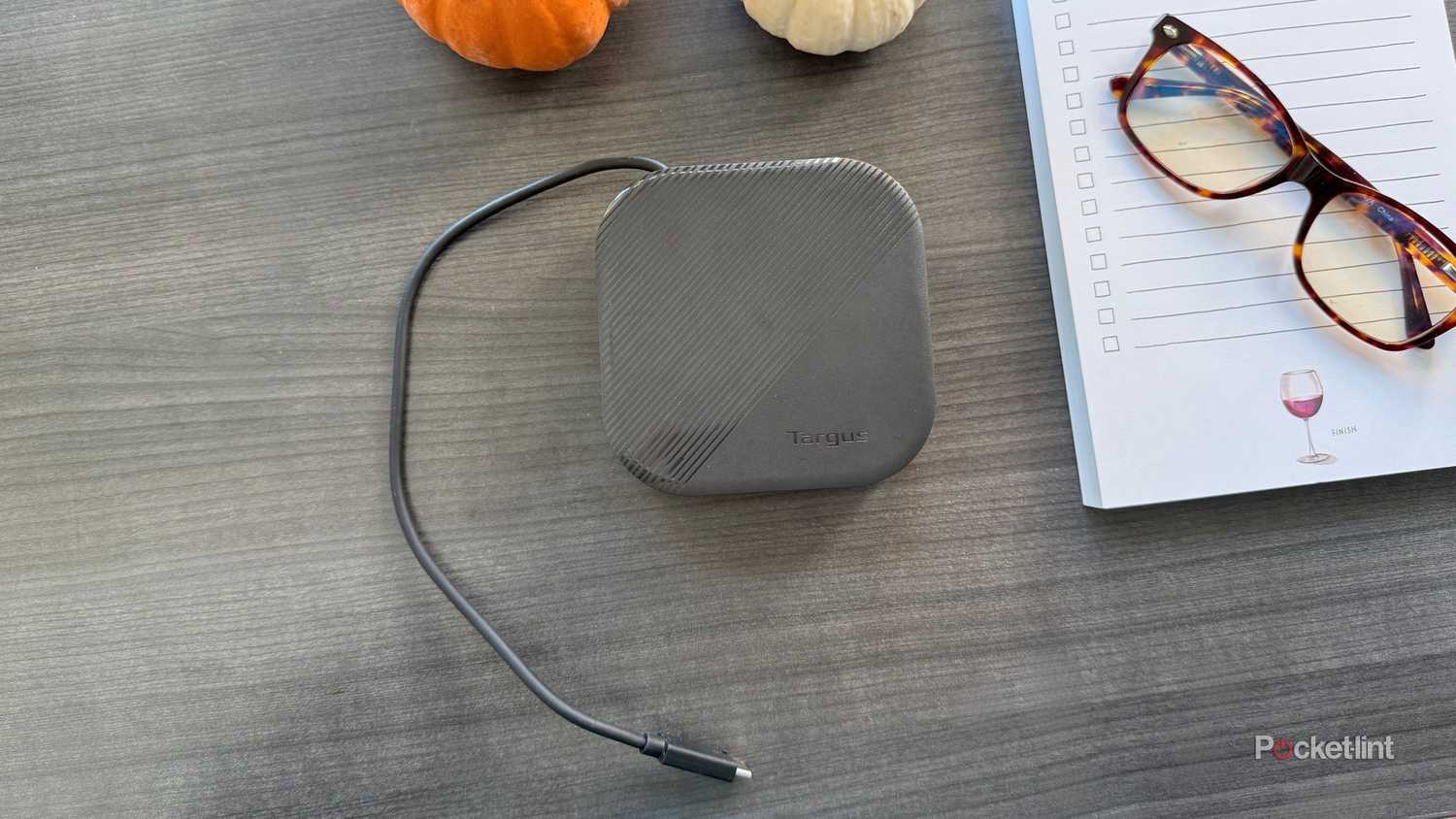 A docking station with the cord out. 