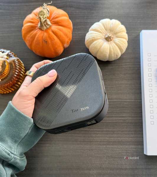 Targus Docking Station above a desk. 
