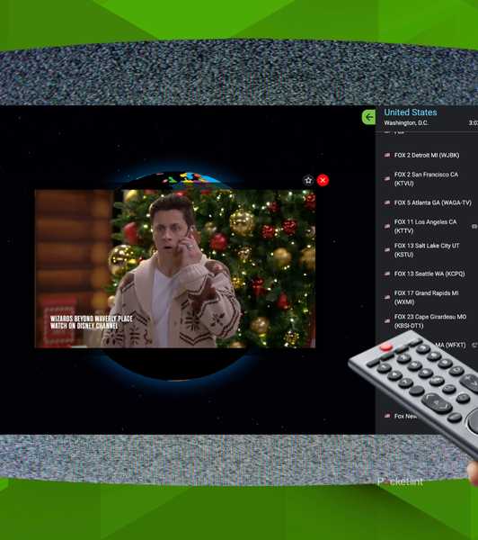 An image of the TV garden website on a TV screen with a remote