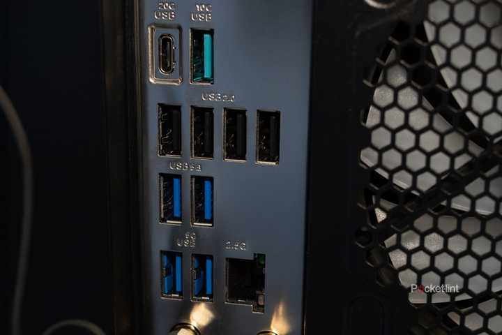 USB ports on the back of a PC 