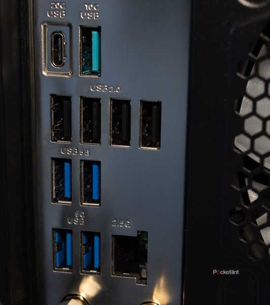 USB ports on the back of a PC 