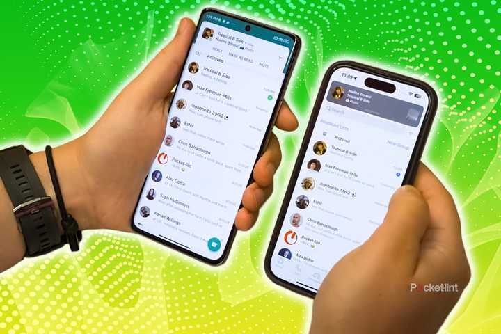 Two phones featuring Whatsapp. 