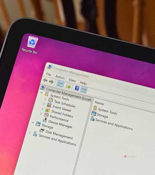 Windows 11 with a Computer Management window on screen.