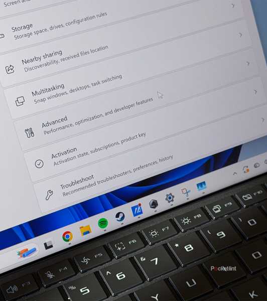 Windows 11 settings menu on laptop.