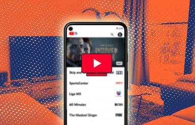 YouTube TV app displays a show and the logo