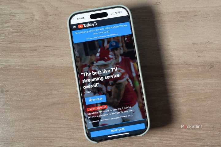 YouTube TV on iPhone.
