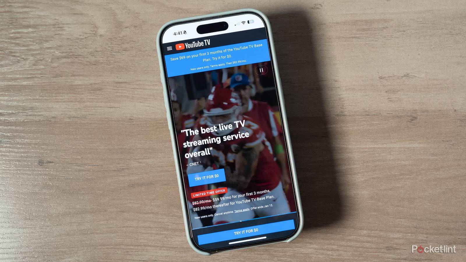 YouTube TV on iPhone.